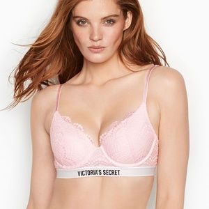 Logo & Lace Lightly Lined Demi Bra